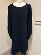 LaDress Navy Crêpe Jurk met Pofmouw - Maat S, Blauw, Ophalen of Verzenden, Zo goed als nieuw, Knielengte