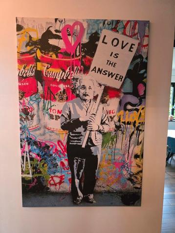 Banksy Einstein streetart popart canvas 150x100cm beschikbaar voor biedingen