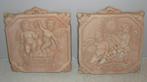 2x Terracotta wanddecoratie met cherubijnen (engeltjes), Gebruikt, Ophalen of Verzenden