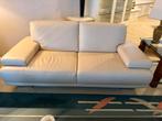 Natuzzi bank leer, kleur Ecru - 2 1/2 zits, Ophalen, Gebruikt, 150 tot 200 cm, Driepersoons