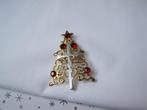 Broche kerst kerstboom /zilverkleurig crucifix, Verzenden, Zo goed als nieuw