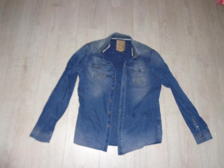 donkerblauw heren spijkeroverhemd van PEARLY KING, maat M, Kleding | Heren, Overhemden, Zo goed als nieuw, Halswijdte 39/40 (M)