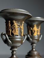 Stel Empire Vazen Brons 19e eeuw, Ophalen of Verzenden, Koper of Brons