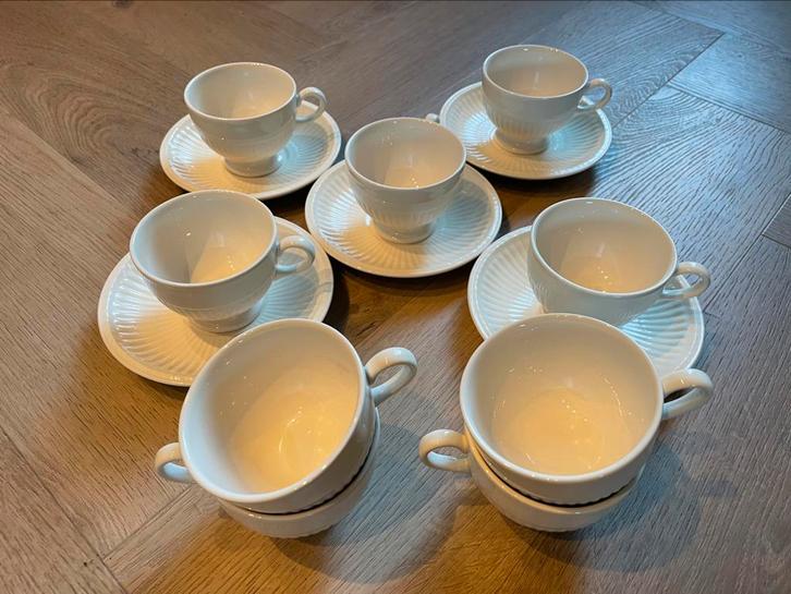 Wedgwood Edme koffiekopjes met schotels (5 sets + 4 losse), Antiek en Kunst, Antiek | Servies compleet, Ophalen of Verzenden