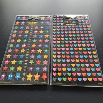 Stickers hartjes en sterren met glitter erop. Nieuw!
 beschikbaar voor biedingen