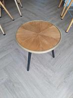 Bijzettafeltje van hout met gouden rand, Minder dan 45 cm, Minder dan 55 cm, Rond, Ophalen of Verzenden