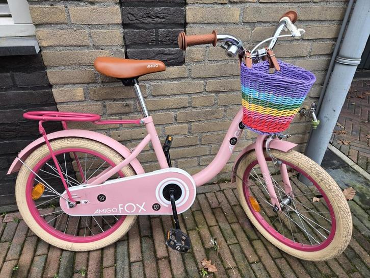 Amigo Fox 18 inch kinderfiets, Fietsen en Brommers, Fietsen | Meisjes, Gebruikt, 18 inch, Handrem, Ophalen