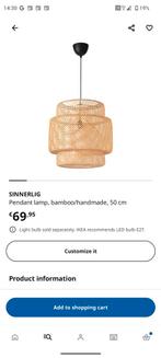 SINNERLIG Hanglamp 50cm - IKEA Design, Huis en Inrichting, Lampen | Hanglampen, Ophalen, 50 tot 75 cm, Zo goed als nieuw, Hout