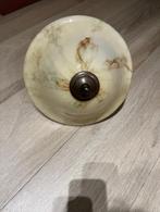 Art deco hanglamp plafondlamp gemarmerd geel, Antiek en Kunst, Ophalen