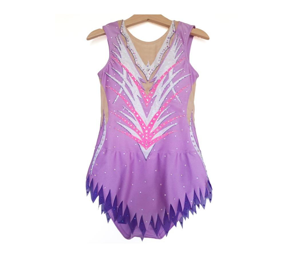 Nieuw ritmische gympakje leotard mt 128/134, Sport en Fitness, Turnen, Nieuw, Materiaal, Kindermaat 122 t/m 140, Paars, Ophalen of Verzenden
