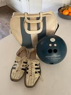 Ouderwetse bowlingbal, tas en adidas schoenen, Sport en Fitness, Bowlen, Ophalen, Gebruikt, Bal