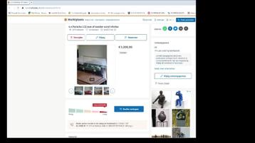 PRIJS VERLAAGD  4 x Porsche 1:12 met acryl vitrine beschikbaar voor biedingen
