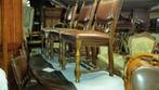 6 klassiek eiken eetkamer stoelen met tafel s, Huis en Inrichting, Stoelen, Stof, Bruin, Ophalen