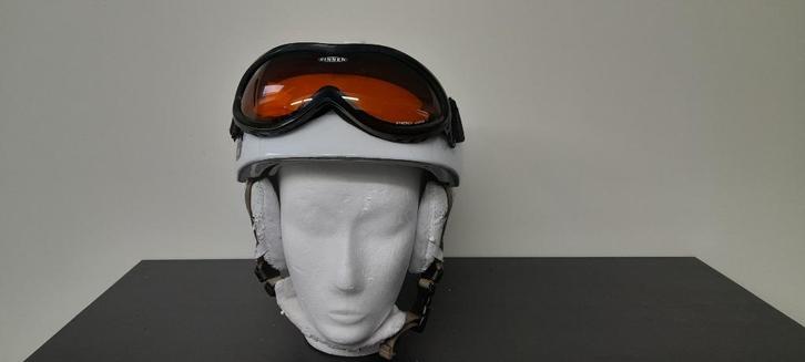 Skihelm wit incluief skibril, Sport en Fitness, Skiën en Langlaufen, Gebruikt, Overige typen, Skiën, Overige merken, Minder dan 100 cm