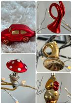 5 mooi vintage glazen kerstballen jaren 80 - 90, Diversen, Kerst, Ophalen of Verzenden, Zo goed als nieuw