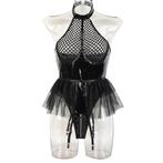 Zwarte dames body jurkje / sexy lingerie kostuum wetlook, Kleding | Dames, Verzenden, Zwart, Body of Korset
