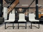 3 Nieuw Rolf Benz 620 Eetkamerstoel wit leer Design stoel, Huis en Inrichting, Stoelen, Drie, Wit, Nieuw, Leer