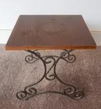 vintage sidetable bijzettafeltje klein model smeedijzer hout, Overige materialen, Minder dan 55 cm, Ophalen of Verzenden, Zo goed als nieuw