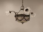 Antieke Franse bronzen kroonluchter zakluchter kralen glas, Antiek en Kunst, Ophalen