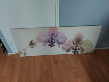 TEGEN ELK AANNEMELIJK BOD: Schilderij orchideeën, 140x56cm beschikbaar voor biedingen