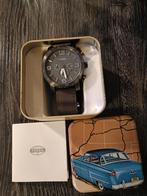 Geweldig Mooi Fossil Horloge, Ophalen, Leer, Staal, Fossil