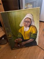 Canvas schilderij keukenmeid vermeer, Antiek en Kunst, Ophalen of Verzenden
