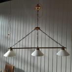 Hanglamp koper met 3 glazen kelken ( leuk boven eettafel ), Huis en Inrichting, Lampen | Hanglampen, Gebruikt, Ophalen, 75 cm of meer