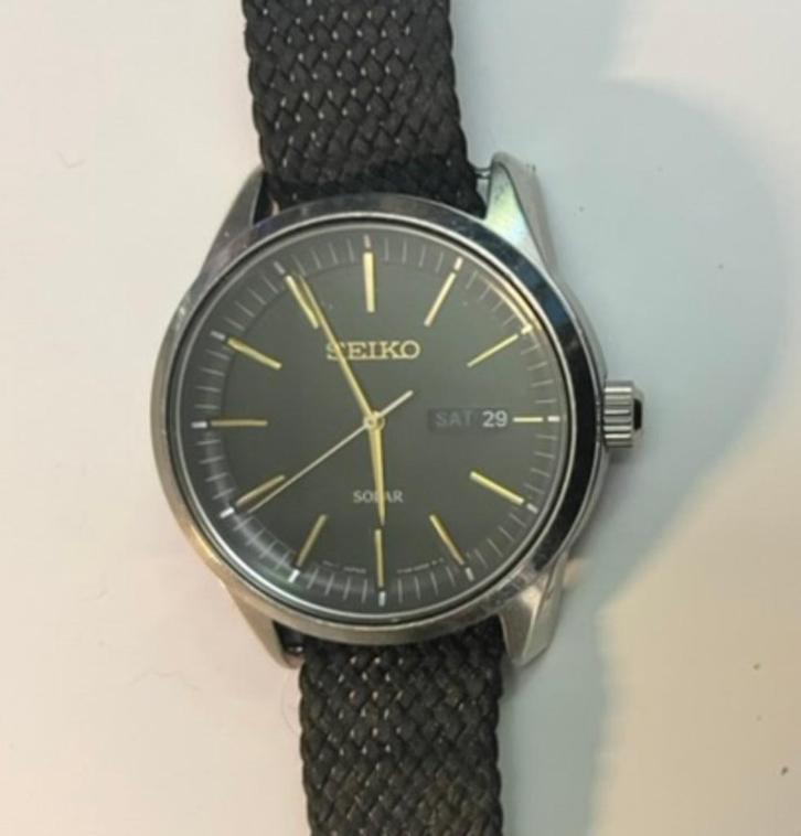 Seiko Solar V158-0BE0 SNE529P1, Sieraden, Tassen en Uiterlijk, Horloges | Heren, Zo goed als nieuw, Polshorloge, Seiko, Staal