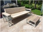 Salontafel Steigerhout met steigerbuis verzinkt, Huis en Inrichting, Vierkant, Nieuw, Minder dan 50 cm, Industrieel
