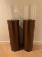 Design Windlicht koker/vaas, Huis en Inrichting, Woonaccessoires | Kandelaars en Kaarsen, Ophalen, Bruin, Zo goed als nieuw, Kaars