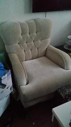 Fautuille creme kleur chesterfield gecapitionneerd, Ophalen of Verzenden, Gebruikt, 75 tot 100 cm
