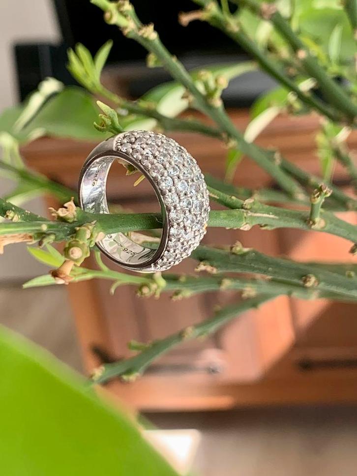 Zilveren ring designer Ti Sento Milano met zirkonia, Antiek en Kunst, Antiek | Goud en Zilver, Zilver, Ophalen of Verzenden