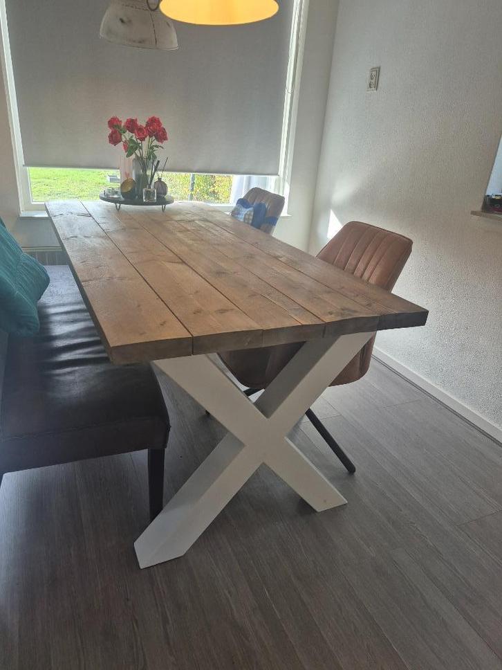 Mooie steigerhouten eettafel!, Huis en Inrichting, Tafels | Eettafels, Zo goed als nieuw, 50 tot 100 cm, 200 cm of meer, Vier personen