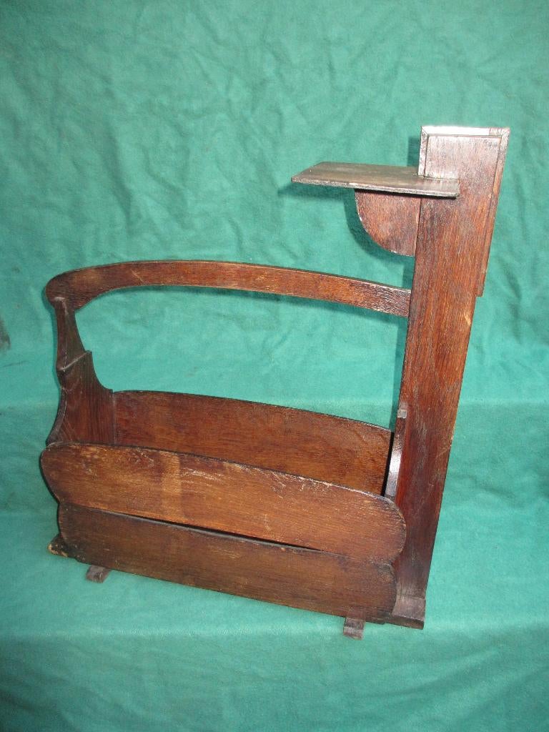 vintage jaren 30 art deco stijl krantenbak met plateau eiken, Ophalen of Verzenden, Gebruikt