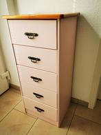 Ladekast commode Shabby Chic massief hout vintage roze, Minder dan 50 cm, 5 laden of meer, Ophalen of Verzenden, Zo goed als nieuw