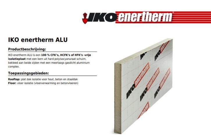 IKO Enertherm ALU Isolatieplaten 100mm, Doe-het-zelf en Verbouw, Isolatie en Afdichting, Nieuw, Dakisolatie, Hardschuim (Pir)