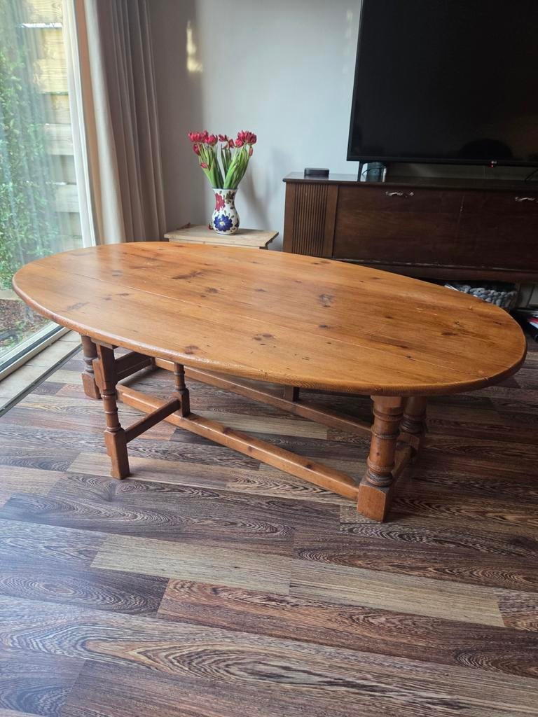Hangoortafel / salontafel / bijzettafel ovaal, Huis en Inrichting, Tafels | Salontafels, Gebruikt, Minder dan 50 cm, 50 tot 100 cm