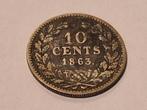 10 cent munt 1863, Postzegels en Munten, Munten | Nederland, Ophalen of Verzenden, Koning Willem III, 10 cent, Losse munt