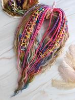 Eenhoorn regenboog & blonde golvende dreadlock extensions, Ophalen of Verzenden, Nieuw, Pruik of Haarverlenging