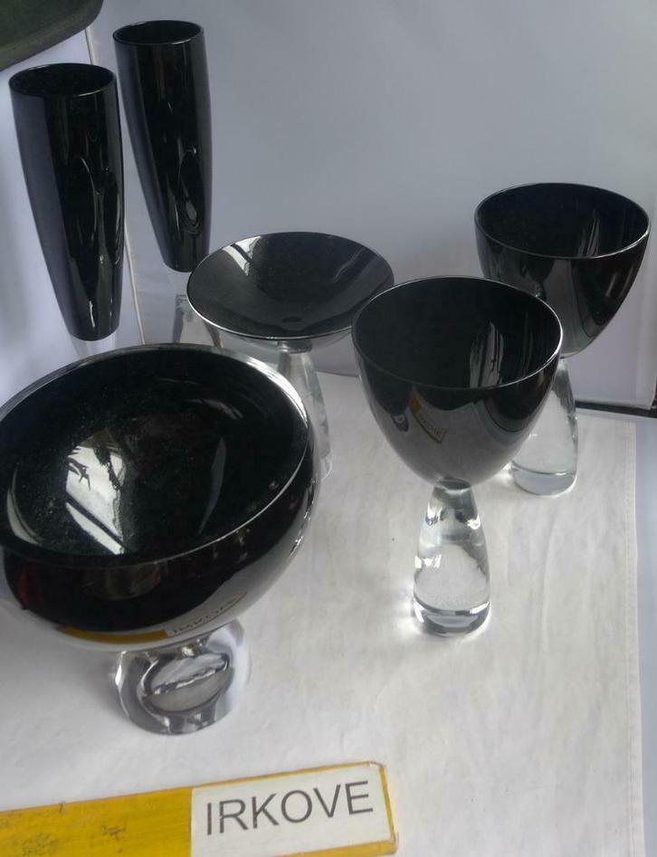 ZWART KRISTAL 6 DELEN * Mooie Set *, Verzamelen, Porselein, Kristal en Bestek, Zo goed als nieuw, Glas of Glazen, Kristal, Verzenden