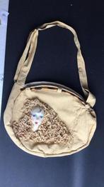 Handtas met poppenkop van stof 35 x 25 cm, Handtas, Ophalen of Verzenden, Zo goed als nieuw