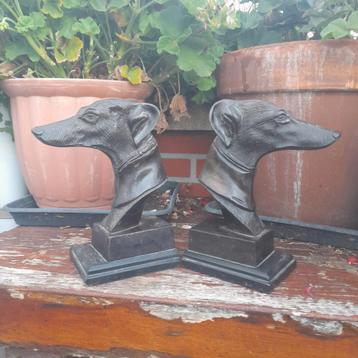 Vintage Honden bronzen Boekensteunen  beschikbaar voor biedingen