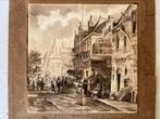 Tegeltableau 18e Eeuws Stadstafereel Cornelis Springer Tegel, Antiek en Kunst, Antiek | Wandborden en Tegels, Ophalen of Verzenden