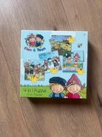 Fien & Teun puzzel 4 in 1, Ophalen of Verzenden, 10 tot 50 stukjes, Zo goed als nieuw, 2 tot 4 jaar