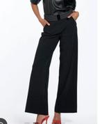 Studio Anneloes zwarte Lexie pinstripe broek travelstof mt L, Zwart, Maat 42/44 (L), Ophalen of Verzenden, Zo goed als nieuw