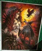 Decoratie schilderij gothic met draken Lilith, Verzenden