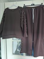 Nieuw met kaartjes 2delig pak bruin parels 42 44 46, Kleding | Dames, Ophalen of Verzenden, Nieuw, Maat 46/48 (XL) of groter, Bruin