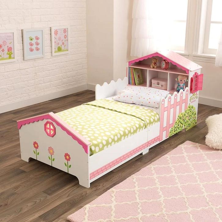 Kidscraft peuterbed poppenhuis, Kinderen en Baby's, Kinderkamer | Bedden, Gebruikt, 160 tot 180 cm, 70 tot 85 cm, Lattenbodem