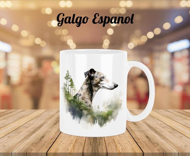 Galgo Espanol profiel mok, Huis en Inrichting, Keuken | Servies, Nieuw, Kop(pen) en/of Schotel(s), Overige stijlen, Ophalen of Verzenden