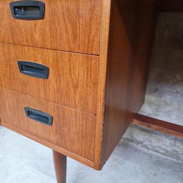 Strak vintage bureau teak fineer jaren 60 - afbeelding 6